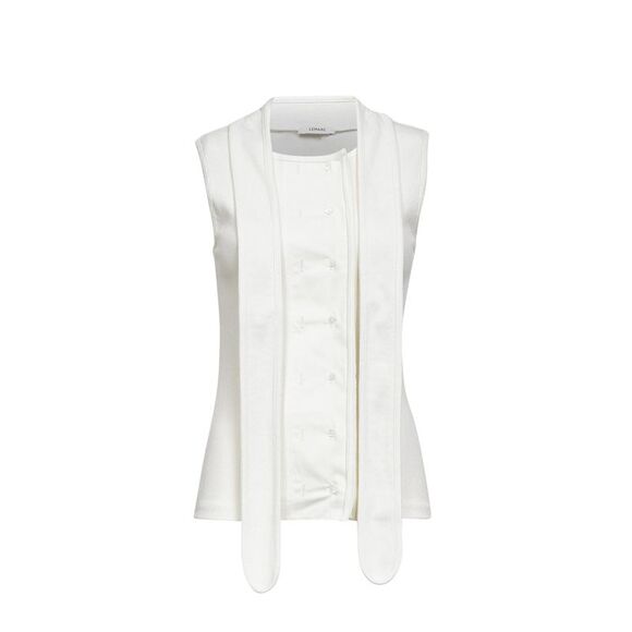 Lemaire Women Milk Ribbed Jersey Asymmetrical Fitted Top